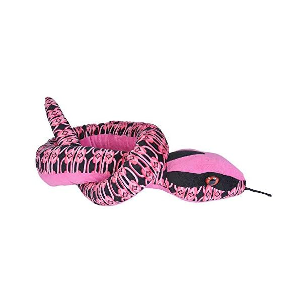 Wild Republic 22187 Republic Plüsch Schlange, Snakesss, Kuscheltier, Plüschtier, Links Pink, 137 cm