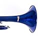 Mendini MTT-BL Blue Lacquer Brass Bb Trumpet + Tuner, Case, Stand, Mouthpiece, Pocketbook & More