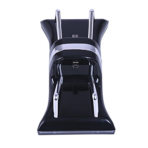 HDE-Sony-Playstation-3-2-Port-DualShock-Charger-Station-Wireless-Controller-LED-Lit-Power-Dock-Stand-for-PS3-Black