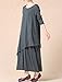 Mordenmiss Women's New Spring/Fall Cotton Long Sleeve Layered Dress Style 1-L Gray