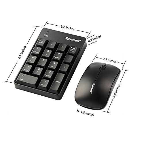 Sunreed Numeric Keypad & Mouse Combo, 2.4G Wireless Mini USB Number Pad