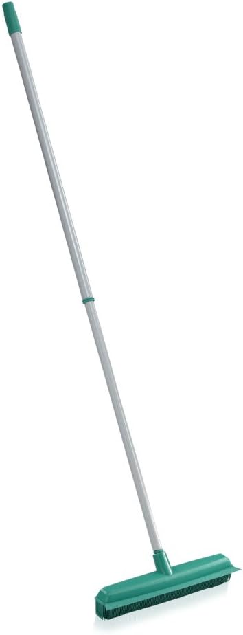 Leifheit Suprabesen mit hygienischen Borsten aus Naturkautschuk, Gummibesen für drinnen und draußen, Besen für Parkett, Steinböden sowie Teppich, Schrubber mit Wasserabziehkante