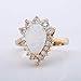 ZIS New Design White Fire Opal Water Drop 18K Gold Plated CZ Stone Engagement Jewelry Rings (8)
