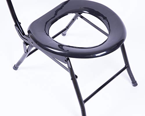 PLAYBERG Folding Portable Toilet Seat for Camping and Hiking with Back Rest - Thumbnail 3