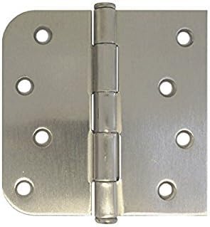 Tamsun Brushed Nickel 4" x 4" Round Corner Exterior Door Hinge Hinges US15 4 Inch