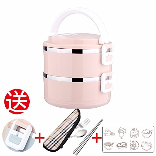 lzzfw Lunch Box 304 Stainless Steel Multi - Layer Insulation Sub - Standard Handbag, C