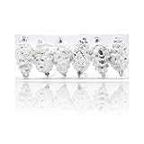 Yoland Frosted Plastic Pinecone Shape Shatterproof Luxury Christmas Ornaments Tree Garnish for Xmas, Party, Any Holiday Decorations 6Pcs ( 2.75’’ Pinecone Shape, Silver)