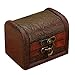 Hofumix Jewelry Box Vintage Wood Handmade Box with Mini Metal Lock for Storing Jewelry Treasure Pearl