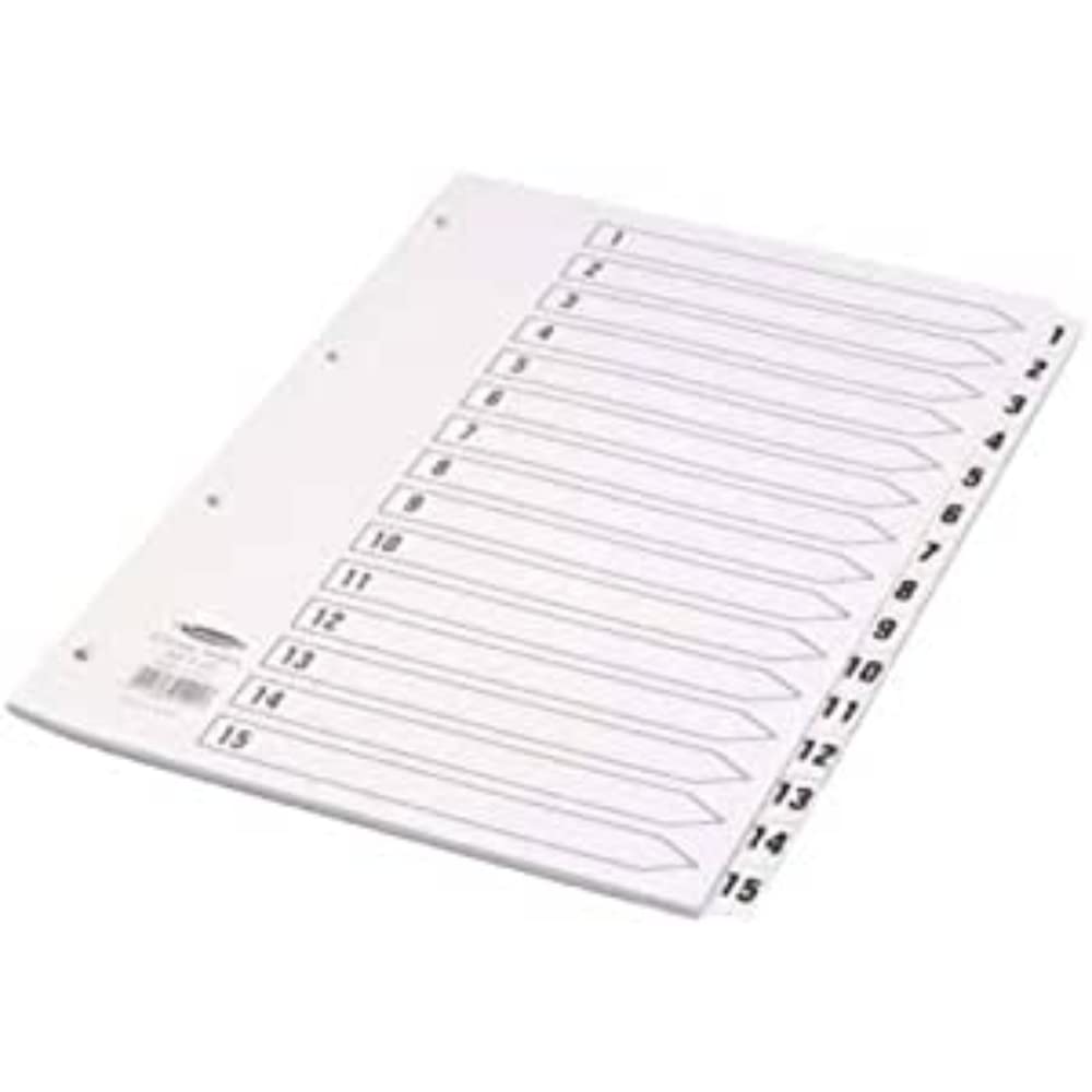 Concord A4 1-15 Part Classic Index Whiteboard Folder with Mylar Tabs - Clear