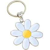Colorful Cute Daisy Keychain Bag, Flower Charms keyring for Purse Keys, Bling Metal Keyring Gift for Women Accessories