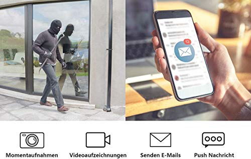 bedee Überwachungskamera Aussen Wlan IP Kamera 1080P FHD WIFI Kamera Wasserdichte Sicherheitskamera Außenkamera Unterstützung Bewegungserkennung,IR Nachtsicht,128G SD Karte ,9.8ft Netzteil für Outdoor