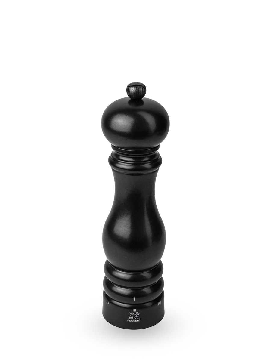 PEUGEOT - Paris u'Select 22 cm Pepper Mill - 6 Predefined Grind Settings - Made with PEFC Certified Wood - Made in France - Satin Black Colour