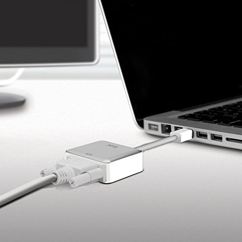 iLuv Mini DisplayPort/Thunderbolt to DVI adapter with aluminum finish, shielded cable, and 1920 x 1080 HD resolution for Mac computers and DVI Monitor - no extra power or driver required (2.4") - Thumbnail 5