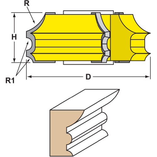 Woodtek 832637, Shaper Cutters, Qtr Rnd 1/8"&3/8", 1/4"bead