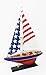DECOMIL - Unique Handmade Wood Decoration American Flag Decorative Model Ship