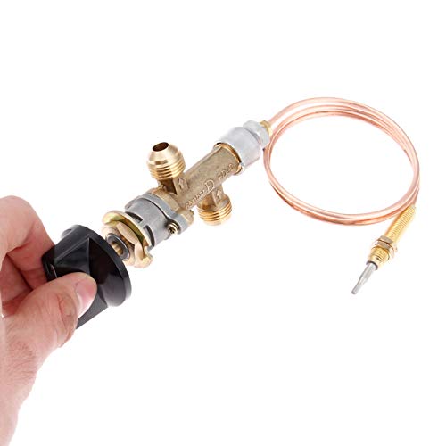 Aupoko Propane Gas Control Valve System Regulator Valve with Hose, Gas Safety Valve with Female Flare Thread 5/8-18UNF and 24" Whistle Free Flex Line, Fit for Gas Grill, Heater, Fire Pit, Fireplace