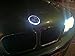 Xotic Tech 1x Ultra White Color 82mm Truck Hood Emblem - Round LED Illuminated Emblem Background Light Lighting Kit For BMW 3 4 5 6 7 X M Z Series X3 X5 X6