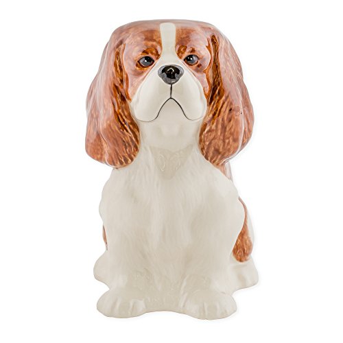 Cavalier King Charles Spaniel Shaped Ceramic Stoneware Hand Painted Coin Bank