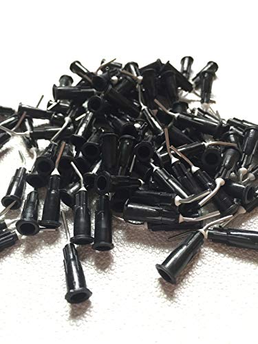 Portal Cool 100Pcs/bag Dental Pre Bent Flow Needle Tips 18 Gauge SEALANT Cement Black - Thumbnail 3