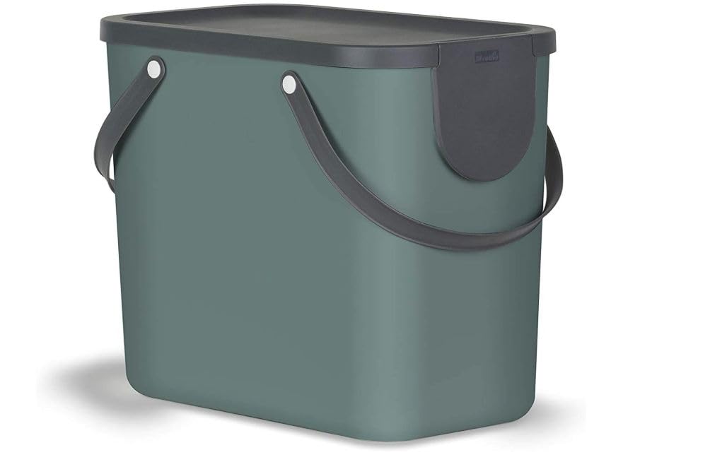 Rotho Indoor Recycling bin from Rotho Albula - 1024905092, Green, 25 l (40.0 x 23.5 x 34.0 cm)