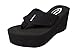 Vacation! Soda Women's High Platform Wedge Flip-flop Sandals Black