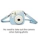 Blummy PU Leather Camera Case compatible with Fujifilm Instax Mini 11/ Mini 9/ Mini 8 Instant Camera with Adjustable Strap and Pocket (Blue)