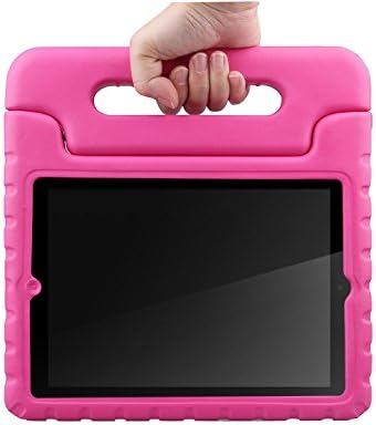 ANMANI iPad Air Case - Kids Shock Proof Convertible Handle Stand Light Weight Super Protective Cover for Children for Apple iPad Air 5th Generation (Rose)