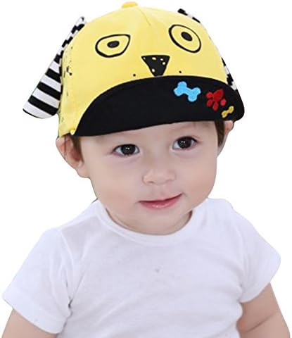ATOFUL Unisex Baby Kid Toddler Boys/Girls Infant Sun Protection Cap Hat, Cotton Hats for Babies 4-36 months (Yellow)