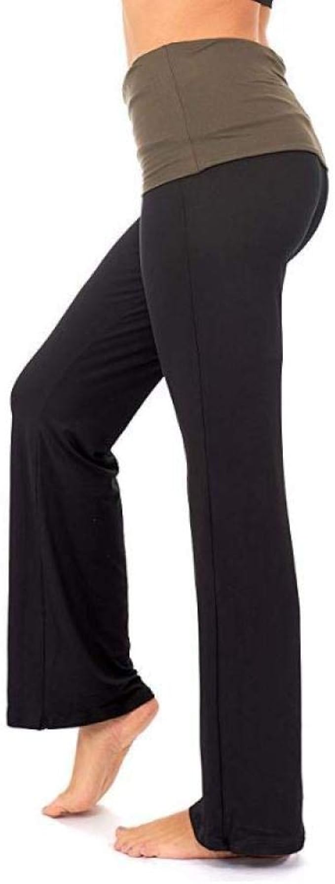 Stretch Capri Leggings for Women,Flared loose fitness pants, high waist