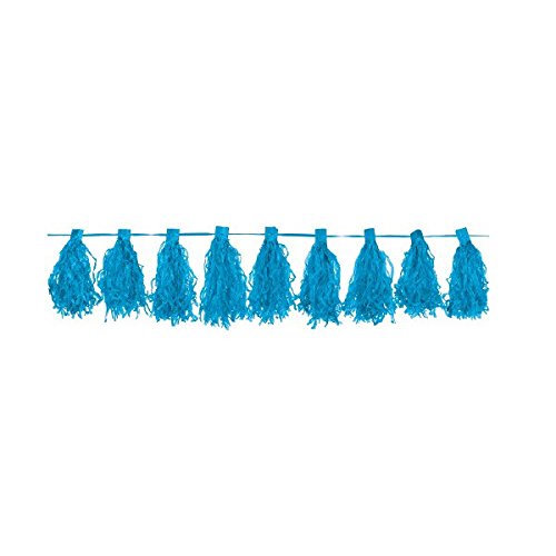 Amscan Dainty Paper Tassel Garland, 10', Caribbean Blue