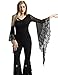 Women's Victorian Gothic Tops Black Lace Club Party Steampunk Tee Shirts Black S