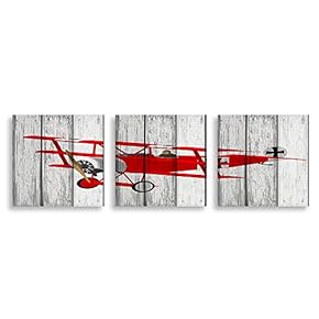 3 Piece Canvas Wall Art - Vehicle on Vintage Wood Background - Canvas Prints Home Artwork Decoration for Living Room,Bedroom - 12"x12"x3 Panels