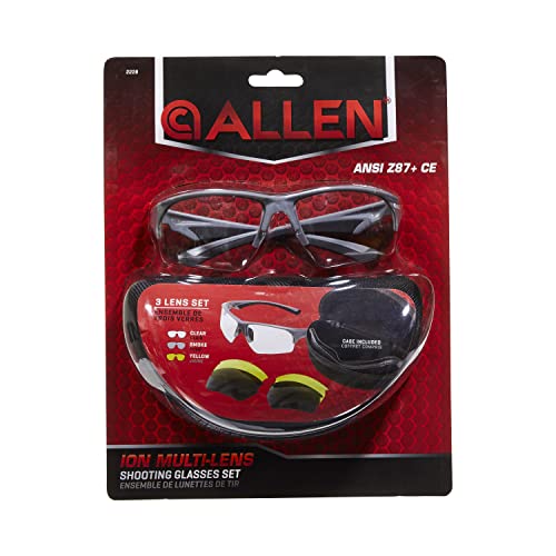 Ion Ballistic Shooting Glasses, 3 Interchangeable Lens Set Clear