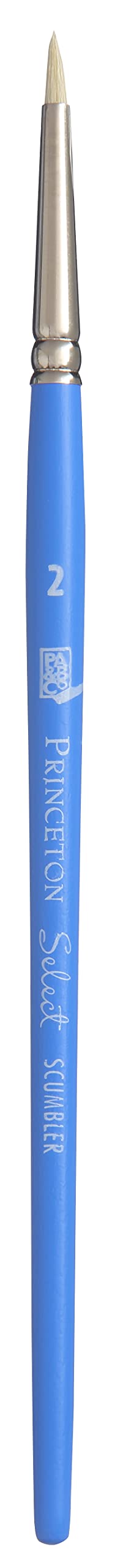 Princeton Select Artist, Mixed-Media Brushes for Acrylic, Oil, Watercolor Series 3750 Synthetic, Size 2, Multicolored, Scumbler 2