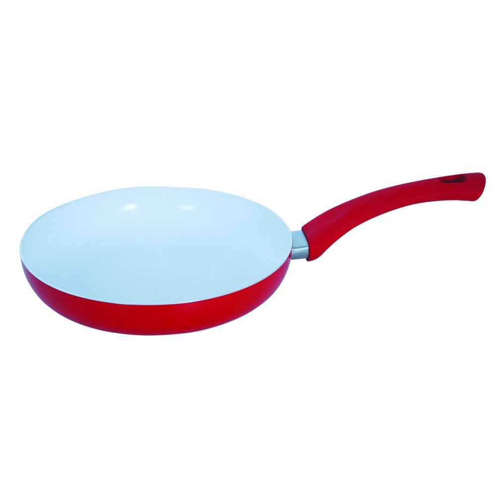 MSV Aluminium Frying Pan with Ceramic Coating, Red, 28 cm