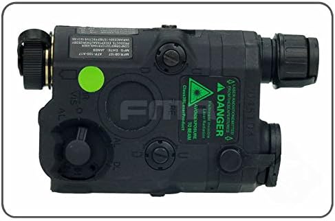 ATmony Tactical AN-PEQ-15 Style Battery Box Green Light + LED Flashlight for AEG Airsoft - BK