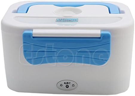 Blue 220V Portable Heating Lunch Box Electric Heating Lunch Bento Box Food Warmer US Plug