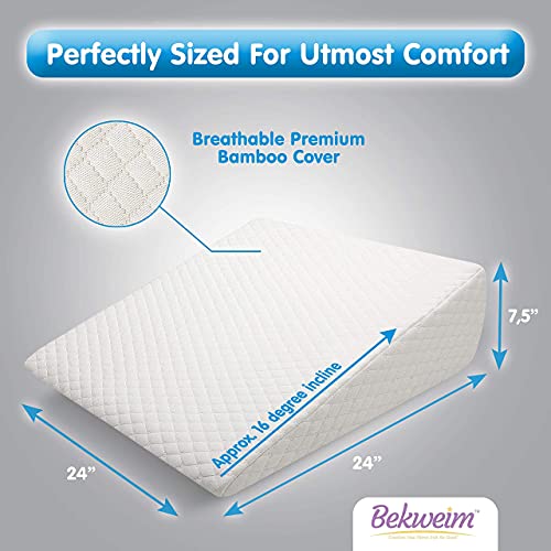 Bed Wedge Pillow Unique Curved Design for Multi Position Use Memory