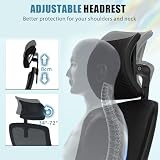 Durrafy Ergonomic Office Chair High-Back Mesh with Adjustable Armrests & Lumbar view 4