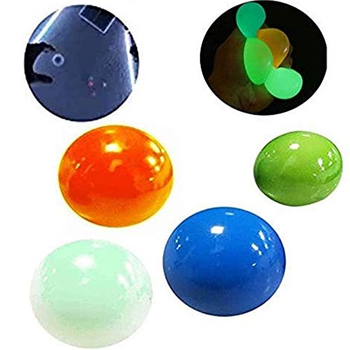 Globbles Fidget Glow in The Dark Ceiling Sticky Balls, Stress Squishy