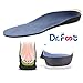 Dr. Foot Full Orthotics Shoe Insoles - Arch Support Inserts Correct Flat Feet, Over-Pronation, Fallen Arch (S - W6.5-8 | M5.5-7) Blue&Black
