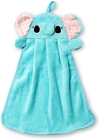 Wow Kitchen - Adorable Hanging Hand Towels - Coral Fleece Fingertip Towels For Kids, Blue Snuggle
