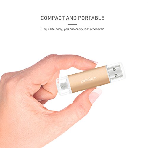 Penobon USB Memory Sticks For Computers Android Flash Drive 32 GB USB Flash Drives Metal USB Thumb Drives Colorful USB Stick Pen Drive 32 GB Water&Shcok Resistant Frosted Champagne Gold - Thumbnail 4