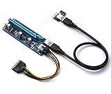 PCI-E Extender Riser Card Express USB 3.0 1x to 16x Adapter with SATA Power Cable & LEDs for BTC Miner