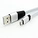 KeeTech Hi-speed Aluminum Shell Connectors USB Cable, Flat type 6.6ft/2m Aluminum Foiled Sync and Charge Cable for Android, Samsung, LG,HTC,Zte,Motorola, Nokia and More (6.6ft/2m black white)