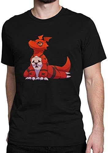 HUANGJUGU Men's Digimon Tamers Guilmon Cotton T-Shirt Funny Tees