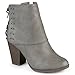 Brinley Co. Womens High Heel Corset Lace Chunky Heel Ankle Boots Grey 8