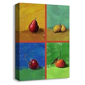 Canvas Wall Art Fruit Collage Idea Painting Artwork for Home Prints Framed - 12x18 inches