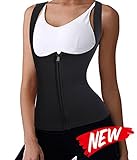 Neoprene Women Fat Burner Hot Sauna Shaper Gridle Waist Trainer Vest With Zipper (M, Black)