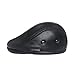 LETHMIK Flat Cap Cabby Hat Genuine Leather Vintage Newsboy Cap Ivy Driving Cap XL-Black